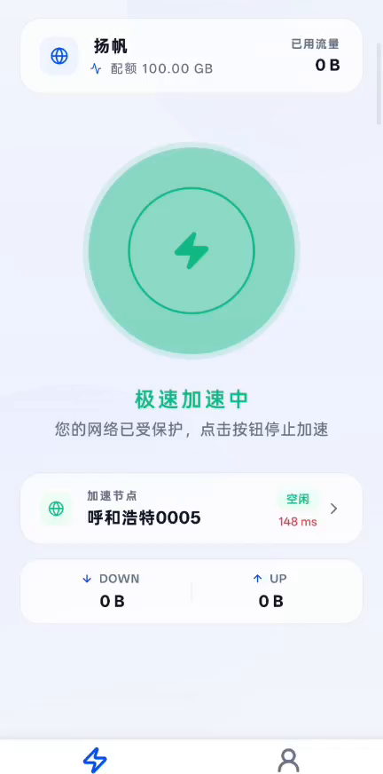 首页极速加速中状态